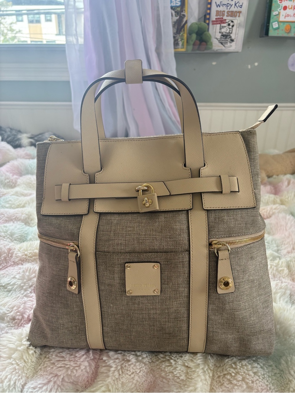 Henri Bendel Jetsetter Canvas Saffiano Convertible Backpack Tote - Picture 4 of 15